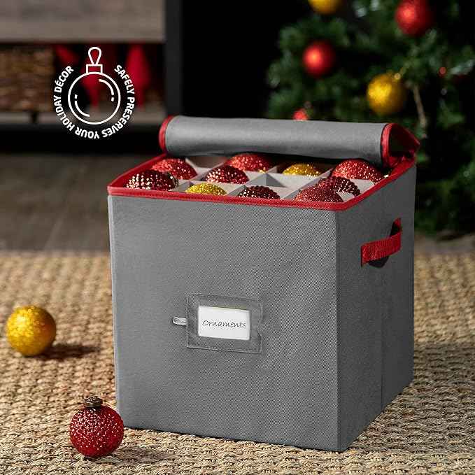 ZOBER Christmas Ornament Storage Box