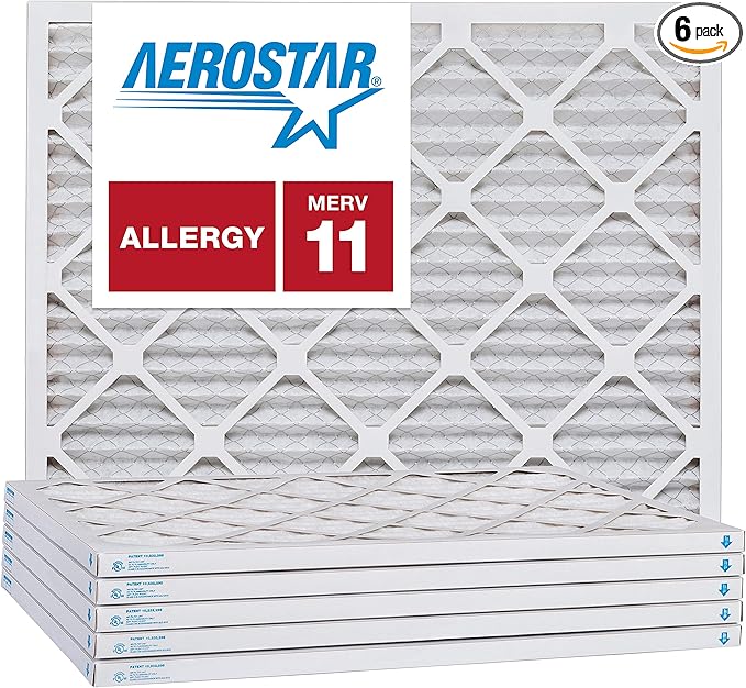 Aerostar 20x24x1 MERV 11, Pleated Air Filter, Box of 6, Made in the USA by AirFiltersDelivered