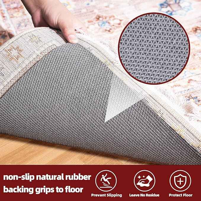 BAGAIL Felt and Natural Rubber Backing Rug Pads 1/8” Thick, 4 x 6 Ft Non Slip