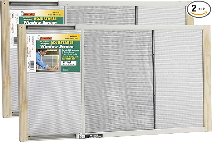 Frost King 2AWS1537 WB Marvin Adjustable Window Screen, 15in High x Fits by Thermwell+Products+Co.%2C+Inc