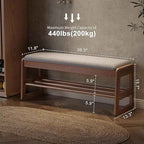 AQIMUELE Shoe Rack Bench, 2 Tiers Shoe Bench