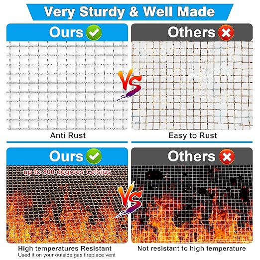 Valchoose Upgraded 2Pack Mesh Screen Crimped 304, 5 Mesh 11 X 14.2 inch - Image 4
