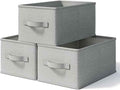 3 Pack Fabric Storage Bins for Shelves | 11.5x8.75x6.5in Closet Storage Baskets