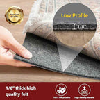 BAGAIL Felt and Natural Rubber Backing Rug Pads 1/8” Thick, 2 x 8 Ft Non Slip