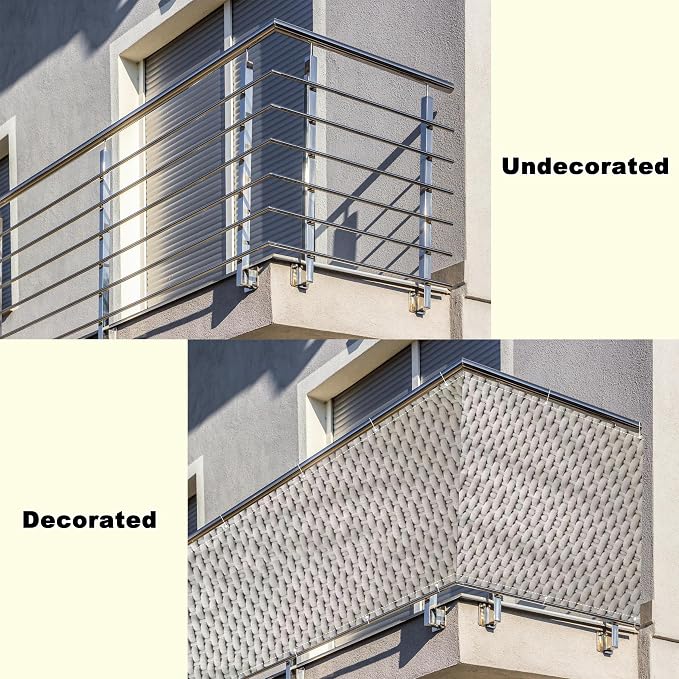 Fence Privacy Screen 6.6' x 49.2' Durable UV-Resistant Balcony Privacy - Image 8