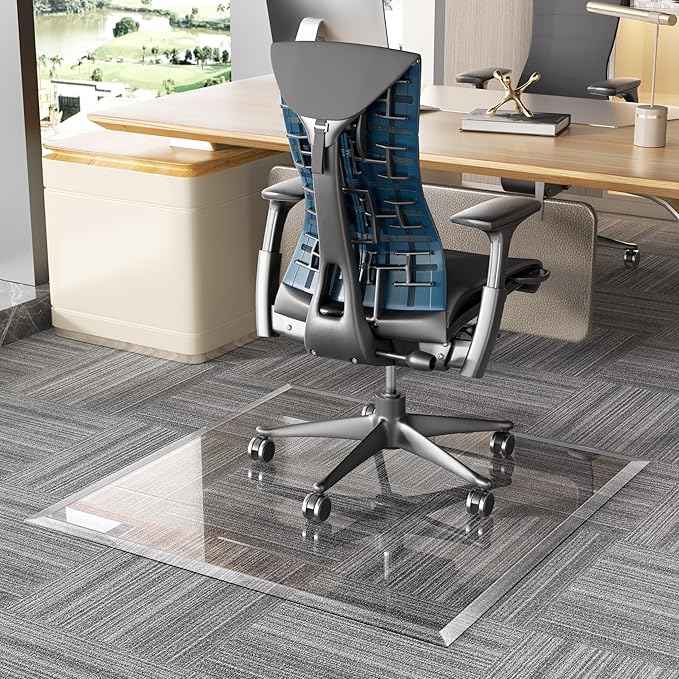 36“ x 36” Beveled Edge Glass Chair Mat