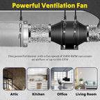 iPower 4 Inch 200 CFM Inline Duct Ventilation Fan - Image 7