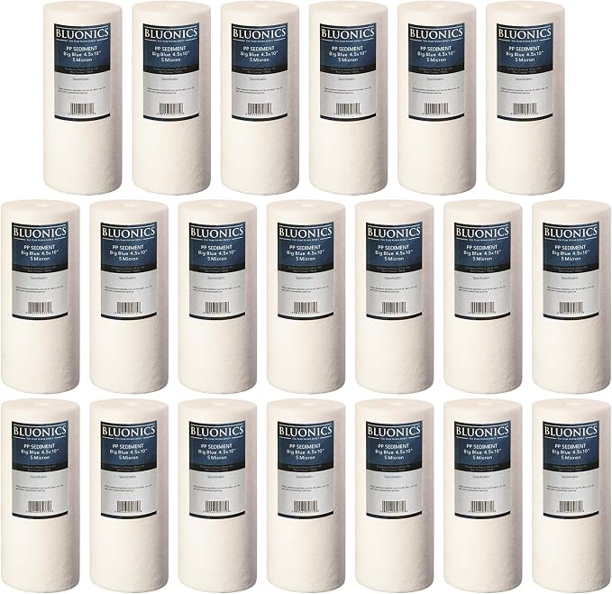 BLUONICS Sediment Water Filters 20-pack 4.5" x 10" Whole House Cartridges by BLUONICS