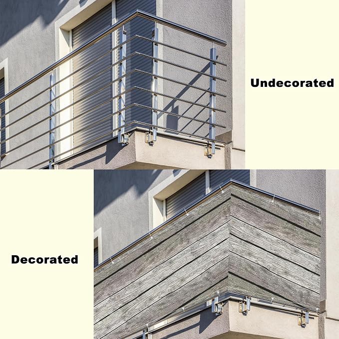 Privacy Screen 9.8' x 65.6' Heavy Duty 165 GSM HDPE Balcony Privacy, Easy - Image 8
