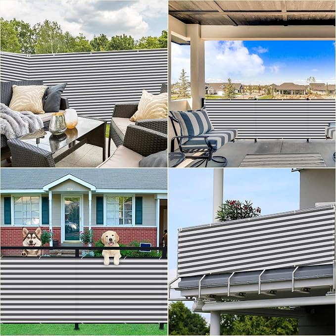 Balcony Privacy Screen 4.3' x 16.4' UV-protection Wind-resistant Patio Privacy - Image 7