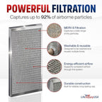 12x24x1 Electrostatic Air Filter, MERV 8, Reusable Furnace AC/HVAC Filter - Image 2