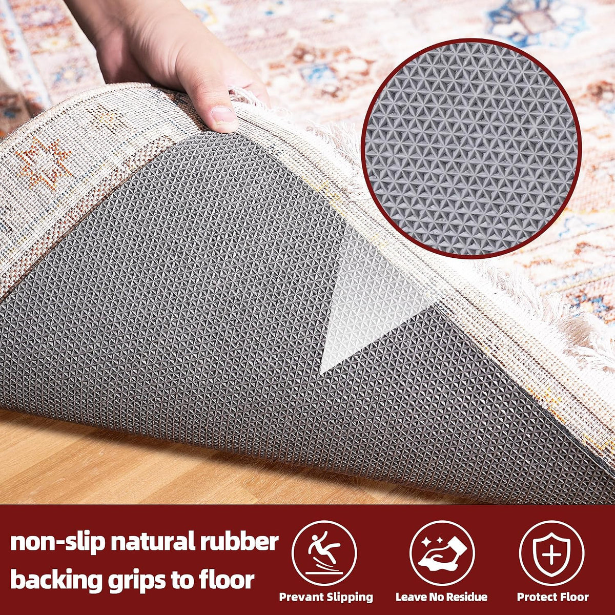 BAGAIL Felt and Natural Rubber Backing Rug Pads 1/4” Thick