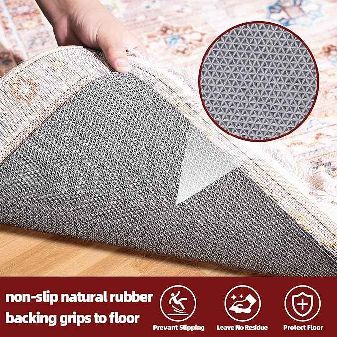 BAGAIL Felt and Natural Rubber Backing Rug Pads 1/8” Thick, 2.5 x 9.5 Ft Non