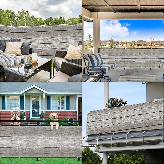 Balcony Privacy Screen 3.3' x 23' UV Protection Weather Resistant Waterproof - Image 7