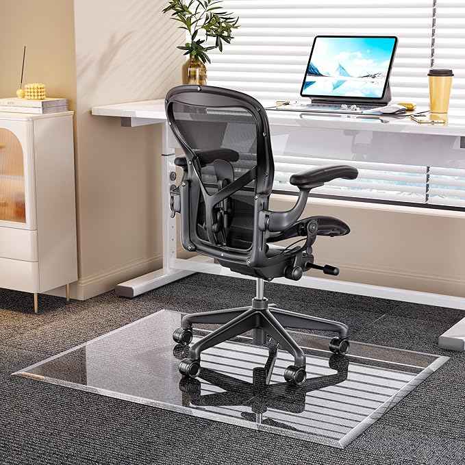 48“ x 36” Beveled Edge Glass Chair Mat