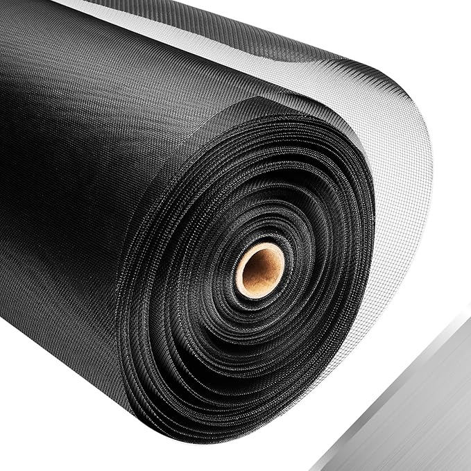 304 Stainless Steel Mesh Window Screen Roll, 47IN x 98.43FT Black Metal Window by FCSOTSPS