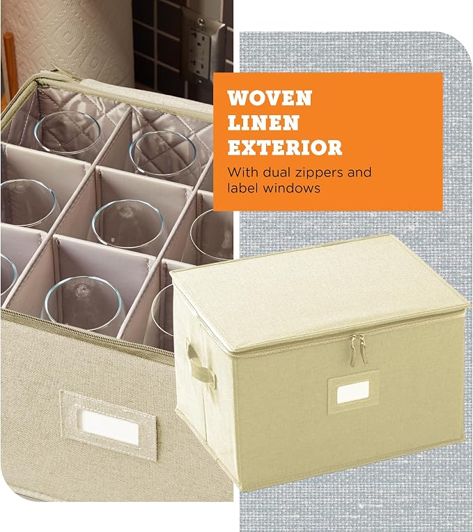 storageLAB Wine Glass Storage Containers, Hard Shell Organizer - Image 7