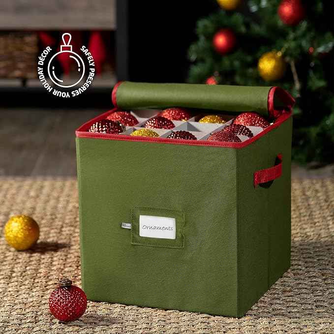 ZOBER Christmas Ornament Storage Box