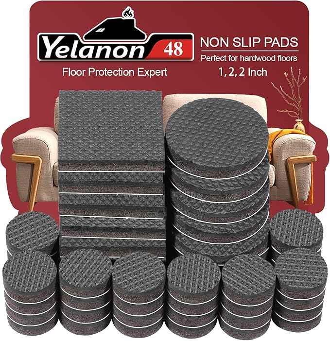 Yelanon Non Slip Furniture Pads -48 pcs" Furniture Grippers, Non Skid