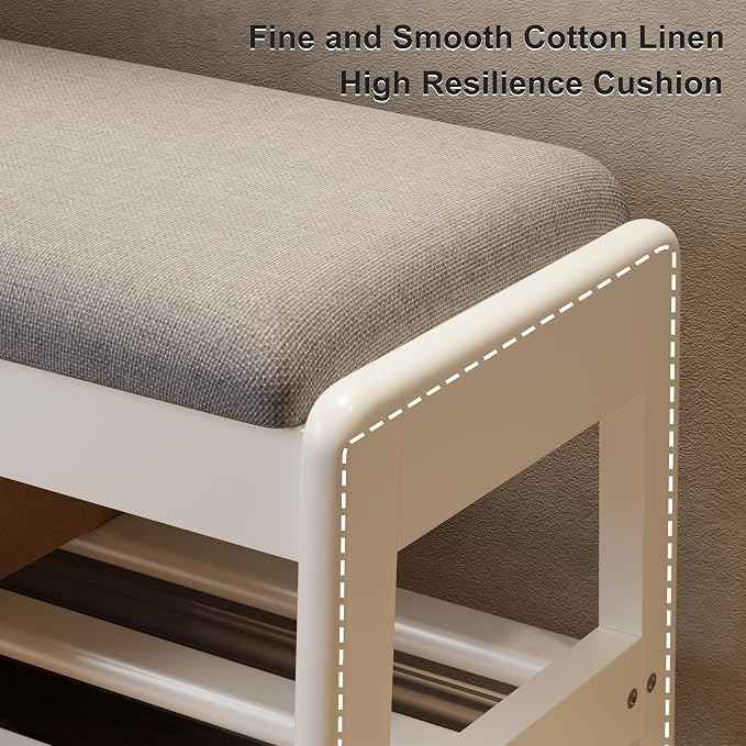 AQIMUELE Small Shoe Rack Bench, 2 Tiers Shoe Bench