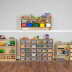 Wood Designs Cubby Storage Bin, Heavy Duty Plastic Containers