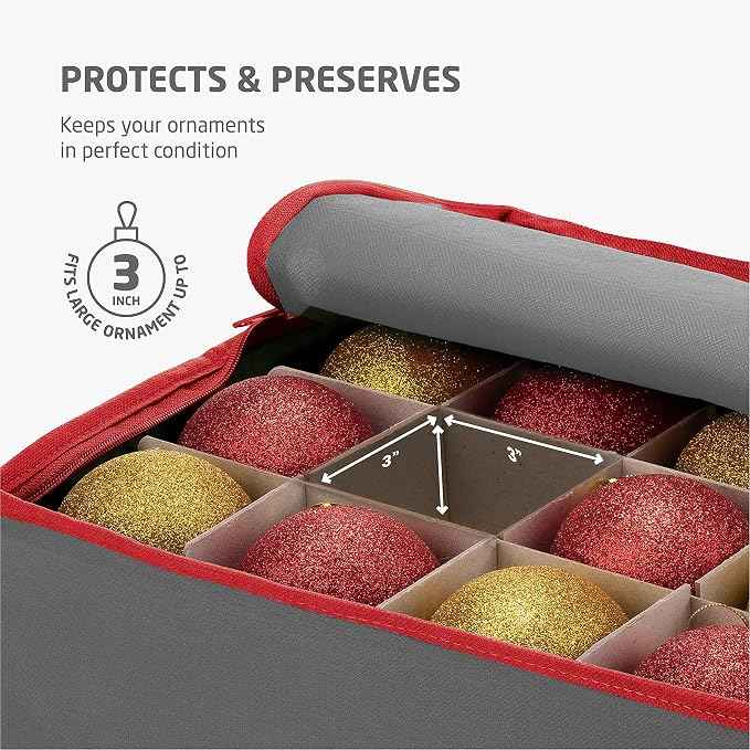 ZOBER Christmas Ornament Storage Box