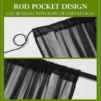 RYB HOME 2 Panels Porch Screen Mesh Outdoor Curtains Lightweight Mosquito - Image 6