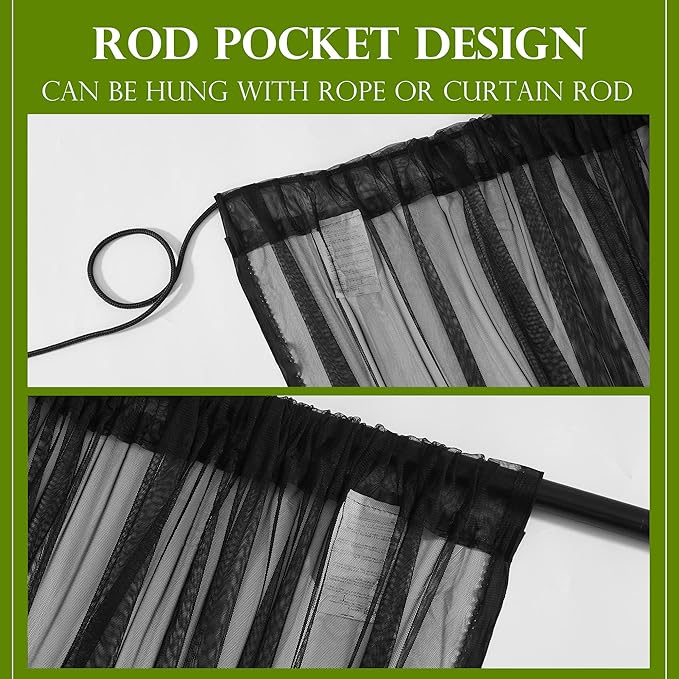 RYB HOME 2 Panels Porch Screen Mesh Outdoor Curtains Lightweight Mosquito - Image 6