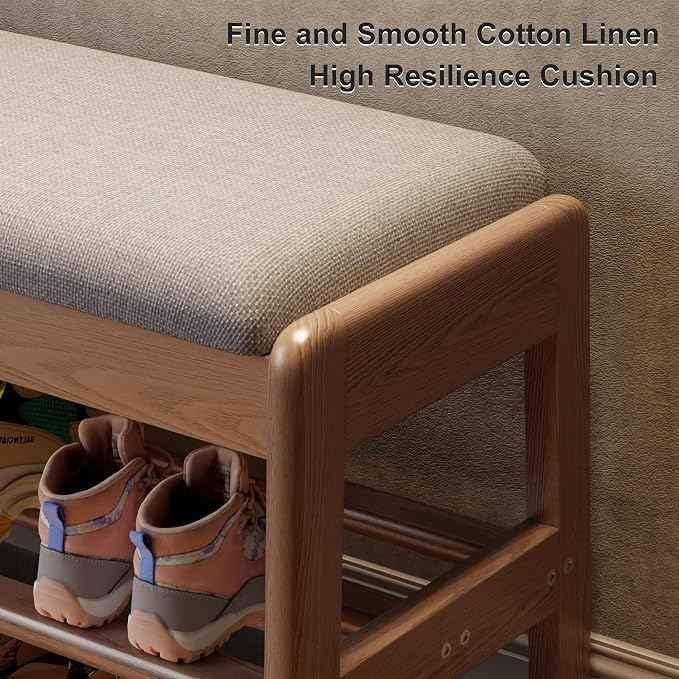 AQIMUELE Shoe Rack Bench, 2 Tiers Shoe Bench