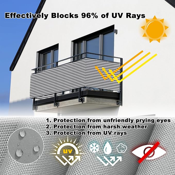 Fence Privacy Screen 3.3' x 23' UV Protection Weather-Resistant Outdoor Dog - Image 4