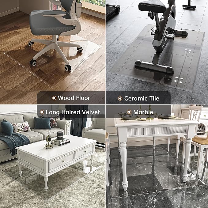 36“ x 36” Beveled Edge Glass Chair Mat - Image 9