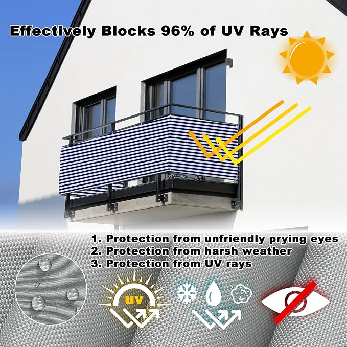 Fence Privacy Screen 3' x 3.3' UV Protection Weather Resistant Waterproof - Image 4