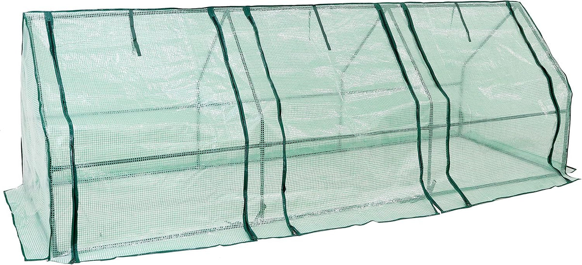 Sunnydaze Outdoor Portable Mini Cloche Greenhouse with 3 Zipper Doors