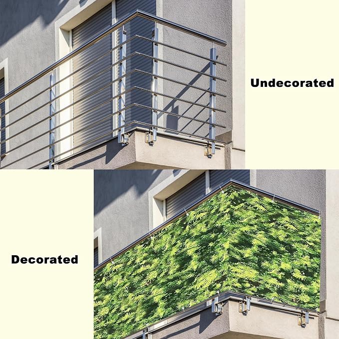 Balcony Privacy Screen 2.8' x 19.7' UV Protection Weather Resistant Waterproof - Image 8