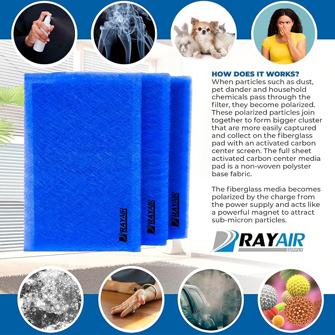 RAYAIR SUPPLY 12x12 Replacement Filter Pads Compatible - Image 4