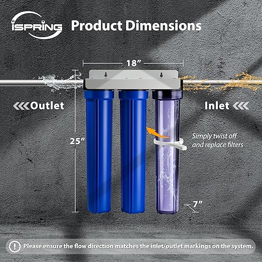 iSpring Whole House Water Filter System, 3-Stage Whole House Water Filtration - Image 4
