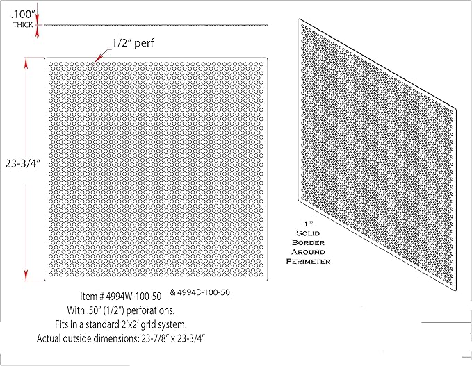 2'x2' Black Plastic Perforated Tile, 10 Pack, - Image 6