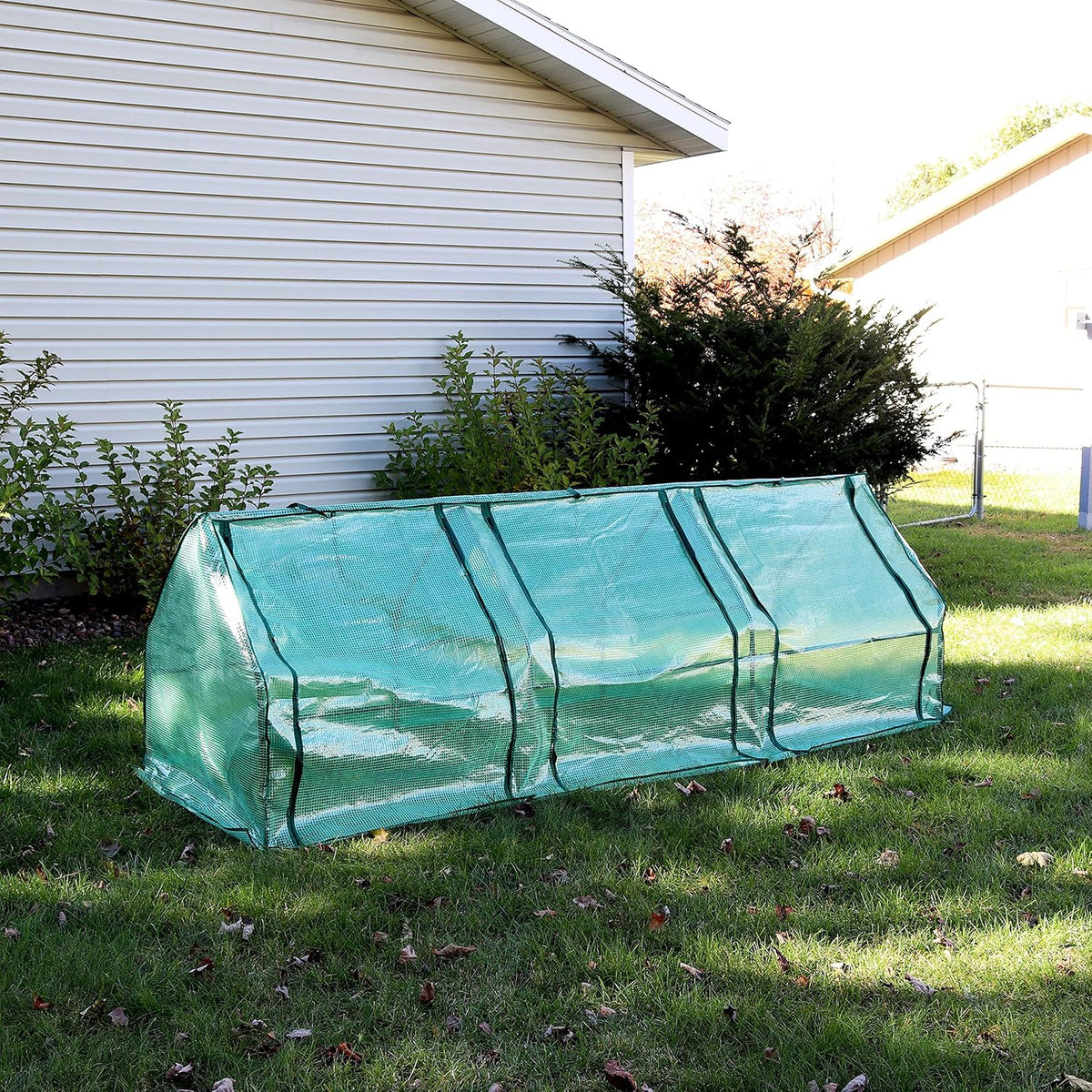 Sunnydaze Outdoor Portable Mini Cloche Greenhouse with 3 Zipper Doors